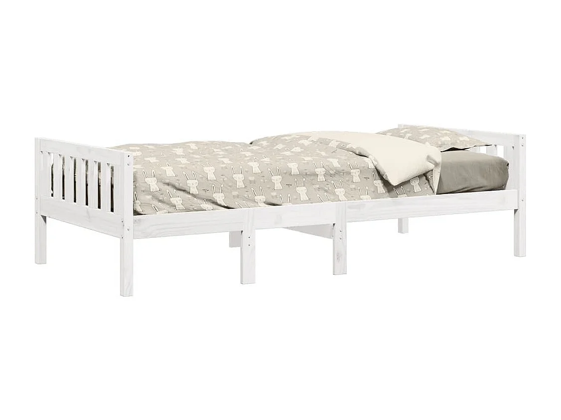Lit pour enfants sans matelas blanc 80x200cm bois de pin massif