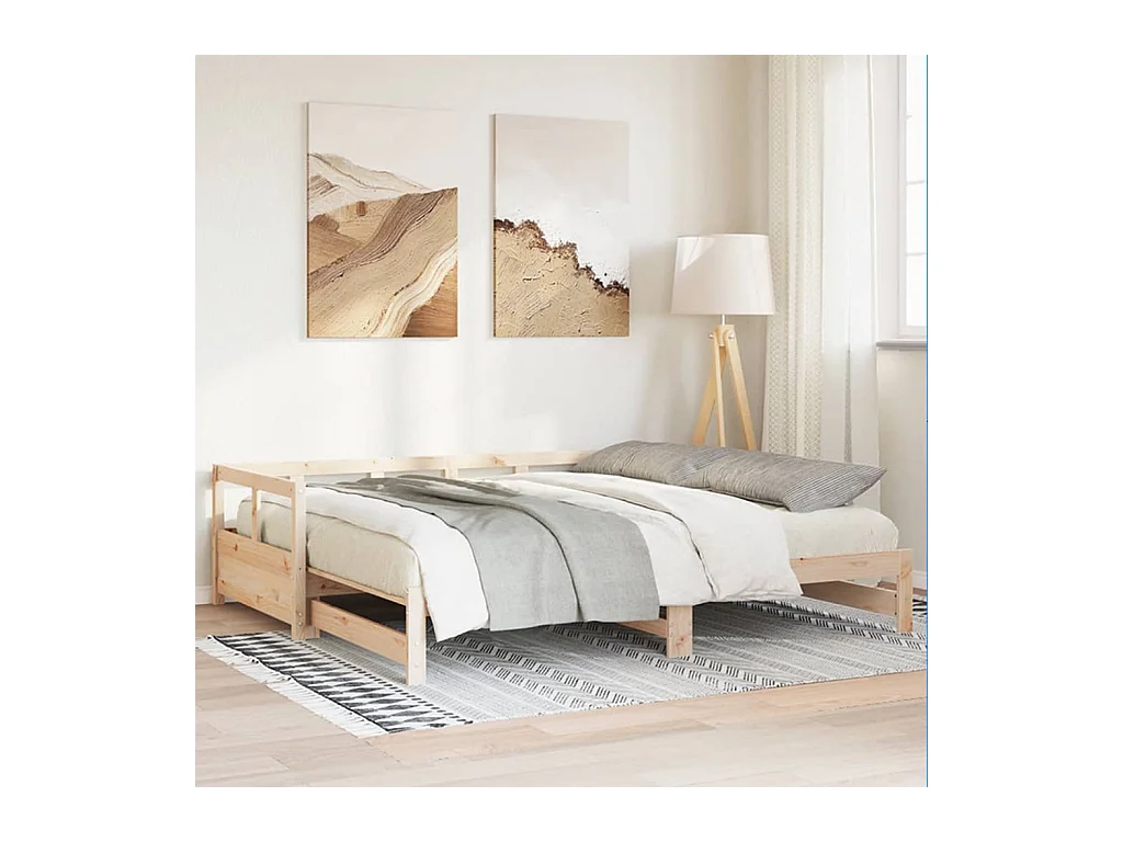 Lit de jour sans matelas 80x200 cm bois de pin massif