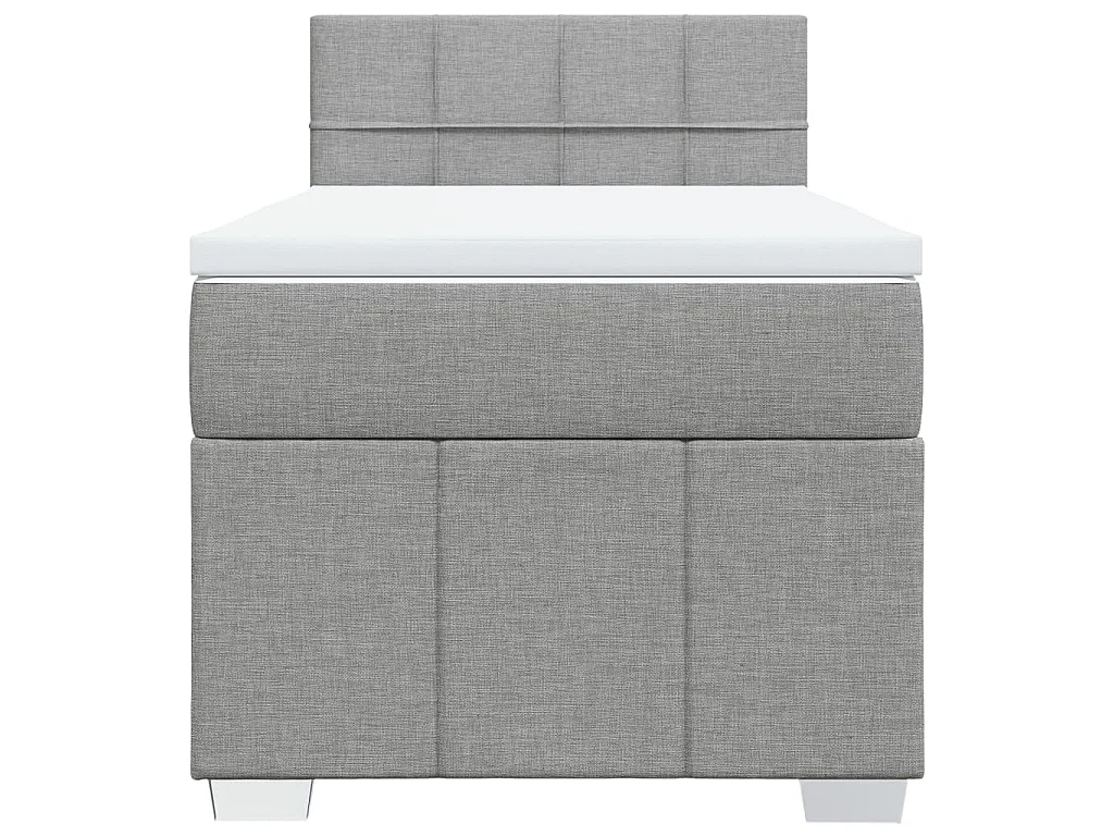 Boxspring met matras stof lichtgrijs 80x200 cm