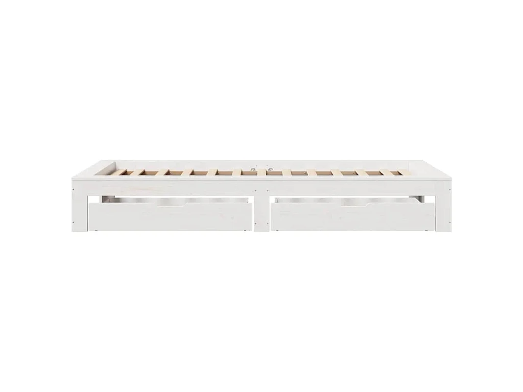 Cadre de lit sans matelas blanc 75x190 cm bois de pin massif