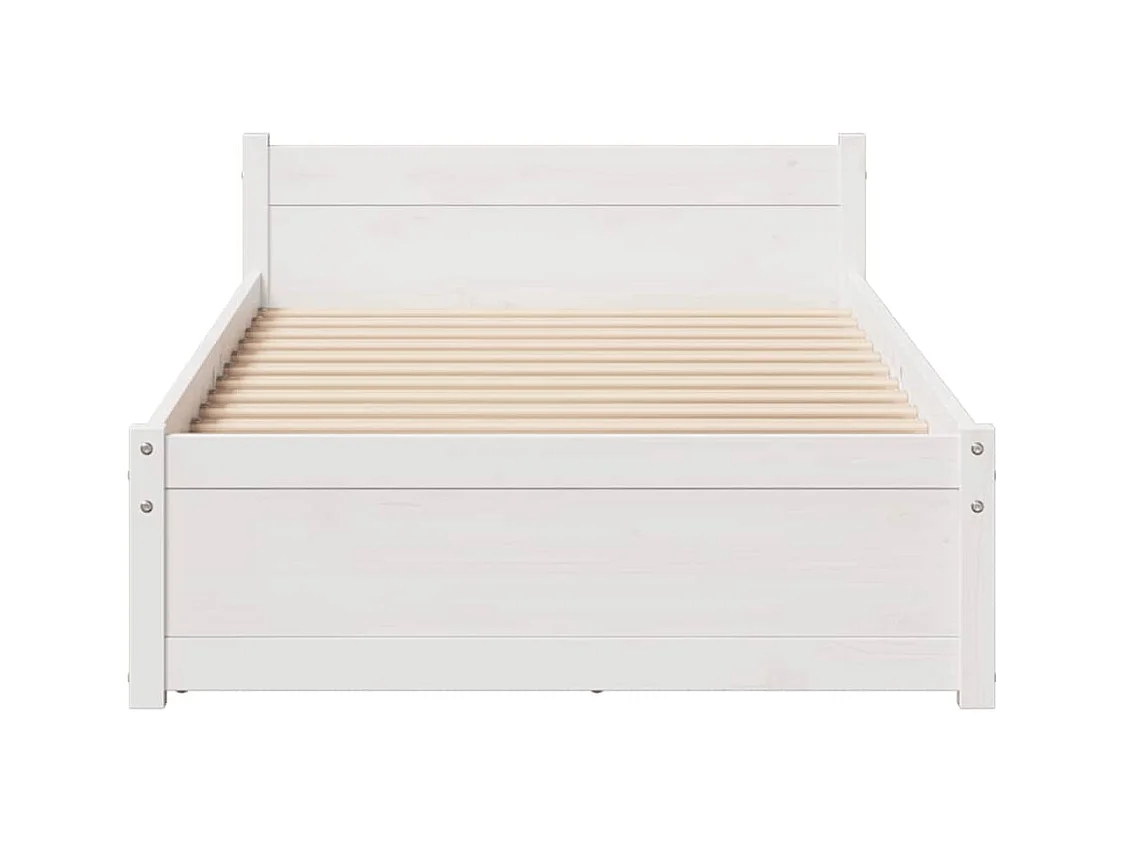 Estructura de cama sin colchón madera maciza blanca 75x190 cm