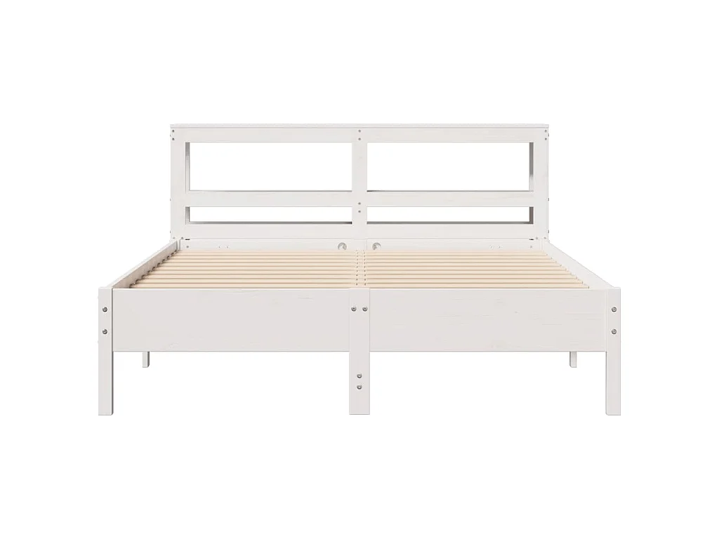 Cama sem colchão 135x190 cm madeira de pinho maciça branco