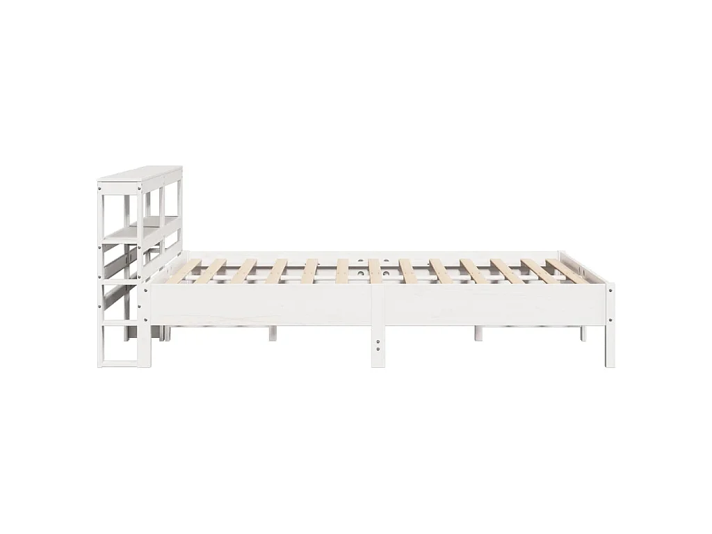 Cama sem colchão 135x190 cm madeira de pinho maciça branco