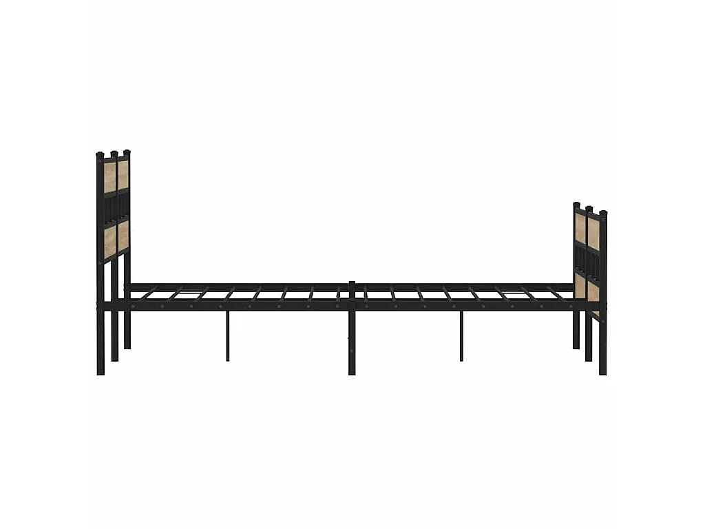 Estructura de cama sin colchón metal roble Sonoma 135x190 cm