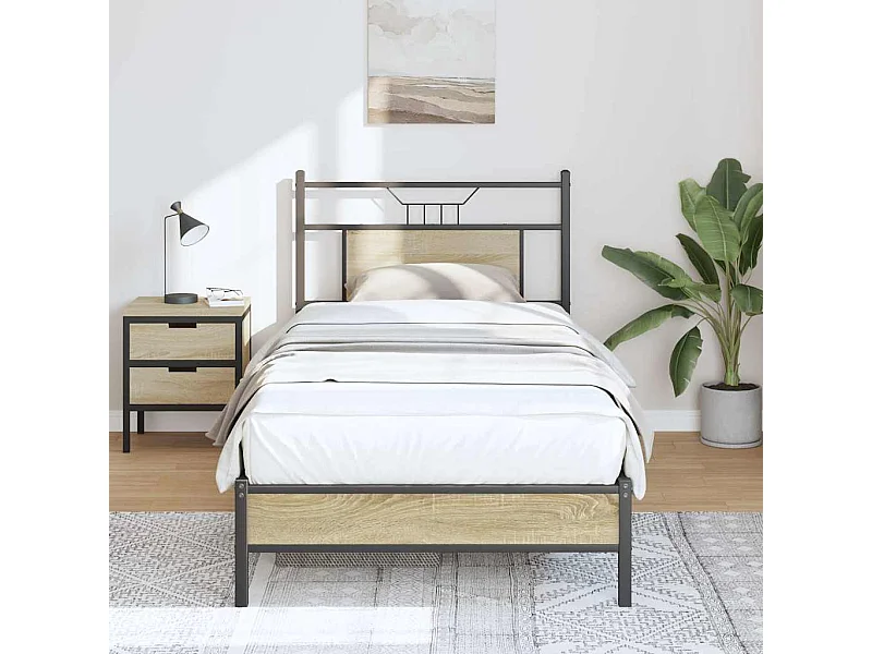 Estructura de cama sin colchón madera roble Sonoma 80x200 cm