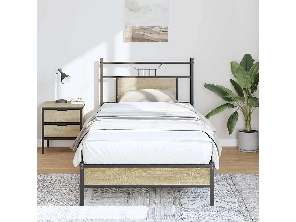 Cadre de lit sans matelas chêne sonoma 80x200 cm
