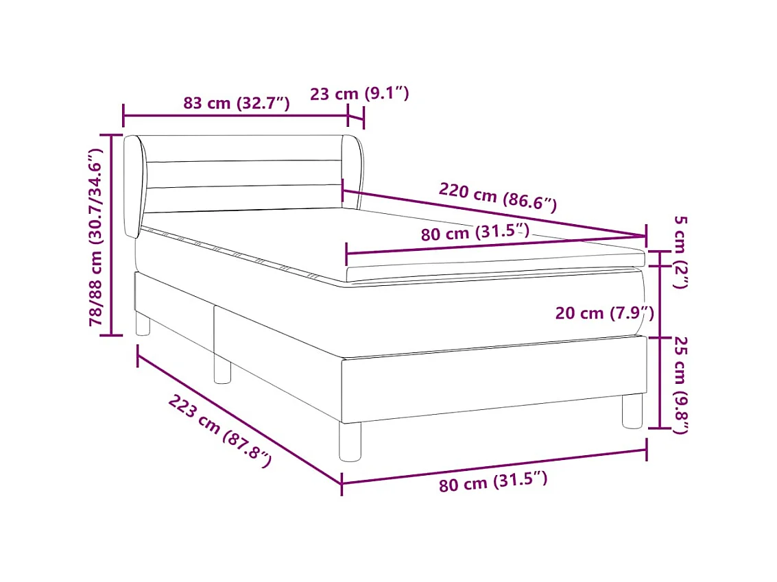 Sommier à lattes de lit et matelas vert foncé 80x220 cm velours