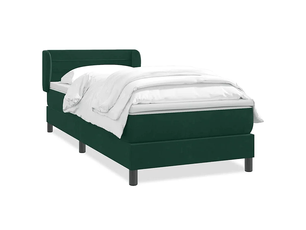 Boxspring met matras fluweel donkergroen 80x220 cm