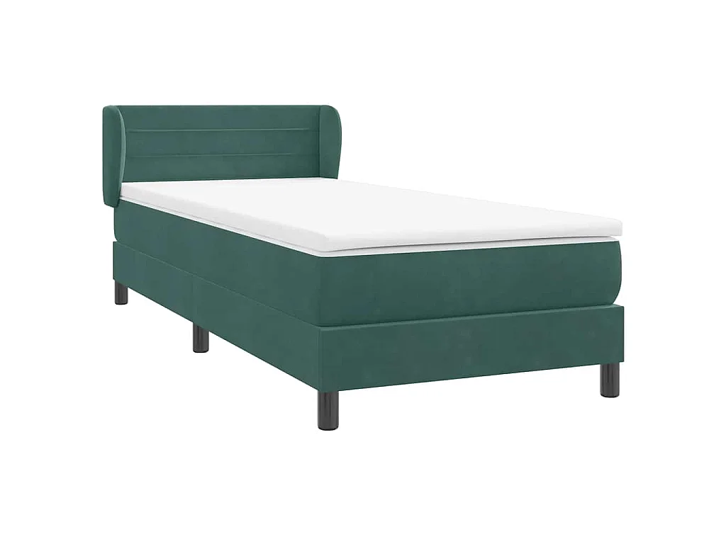 Boxspring met matras fluweel donkergroen 80x220 cm