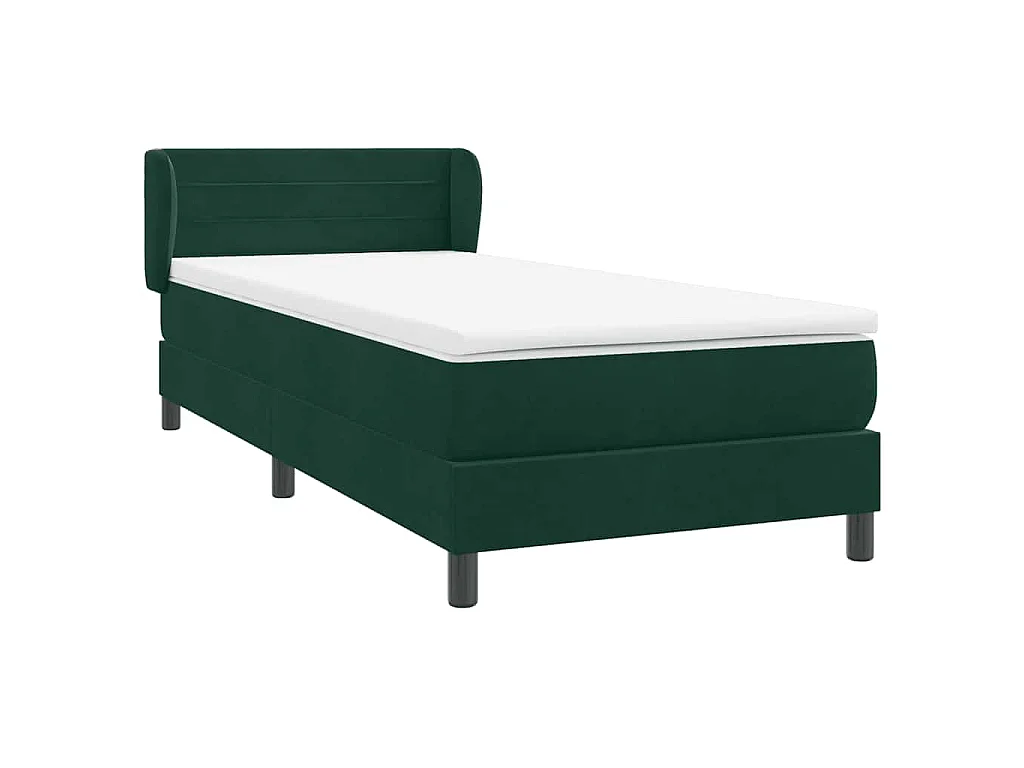 Sommier à lattes de lit et matelas vert foncé 80x220 cm velours