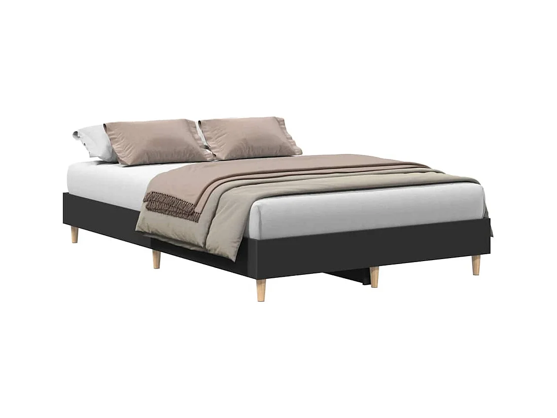 Bettgestell ohne Matratze Schwarz 135x190 cm Holzwerkstoff