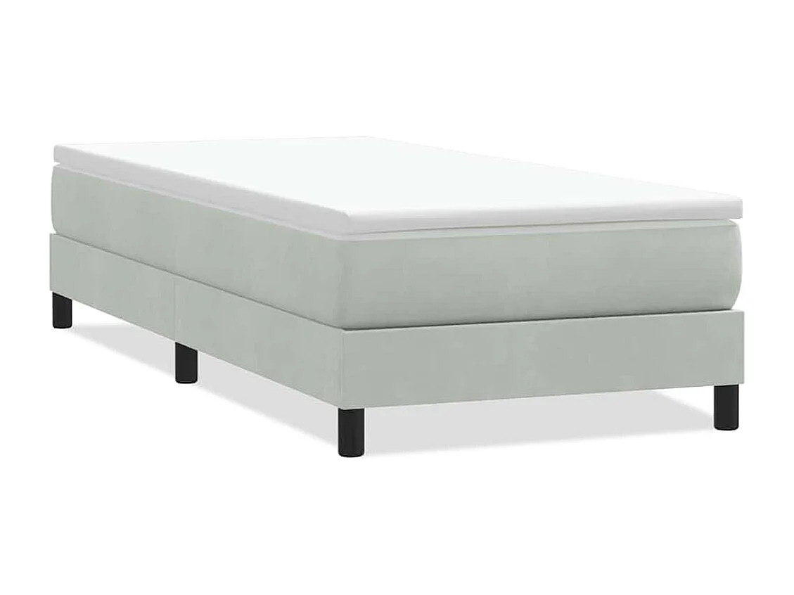 Boxspringbed zonder matras 80x210 cm fluweel lichtgrijs