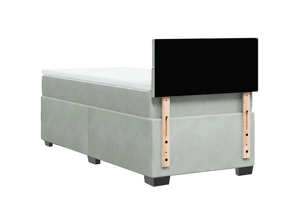 Boxspringbett mit Matratze Hellgrau 80x200 cm Samt
