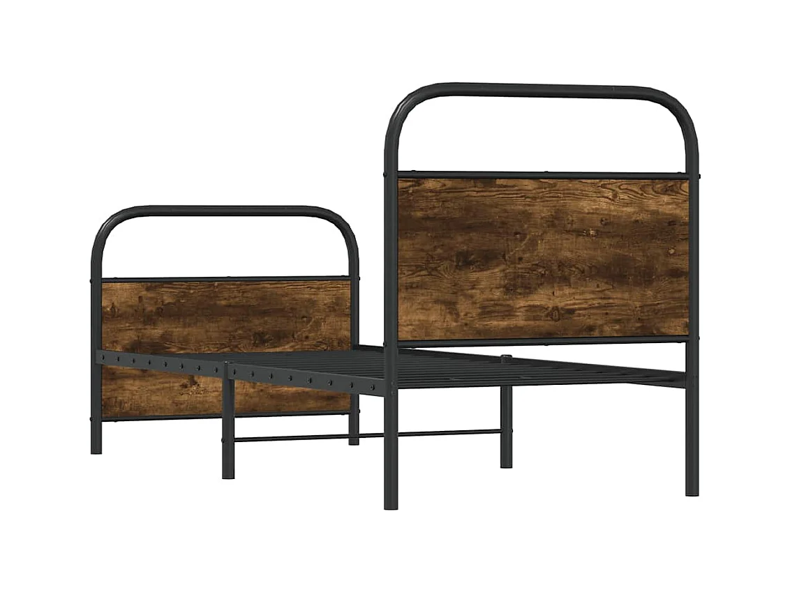 Estructura cama sin colchón 80x200 cm madera roble ahumado