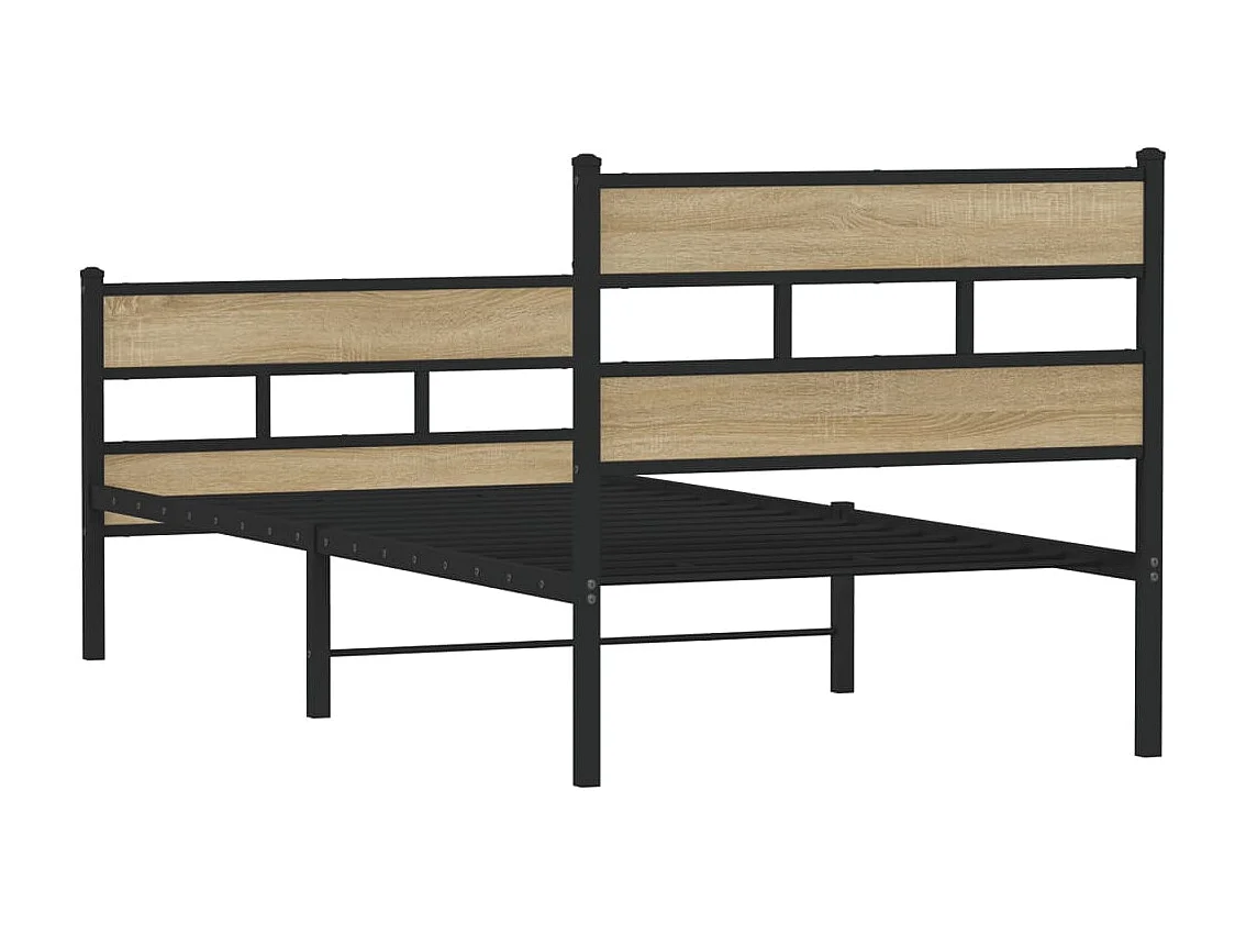Bedframe zonder matras metaal sonoma eikenkleurig 80x200 cm