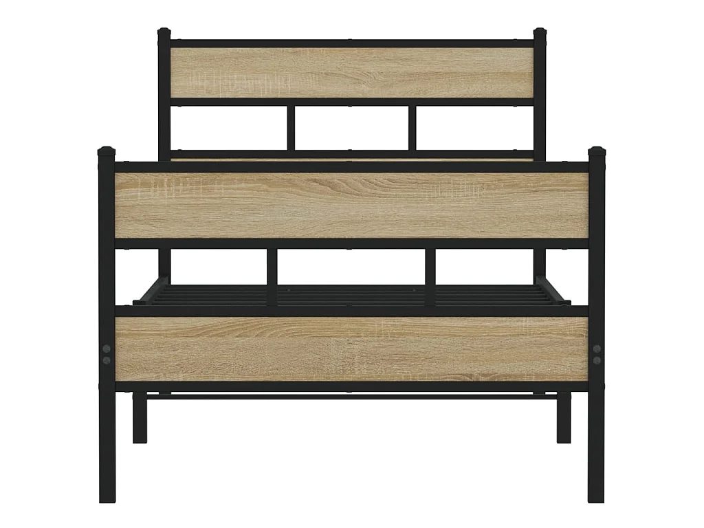 Cadre de lit en métal sans matelas chêne sonoma 80x200 cm