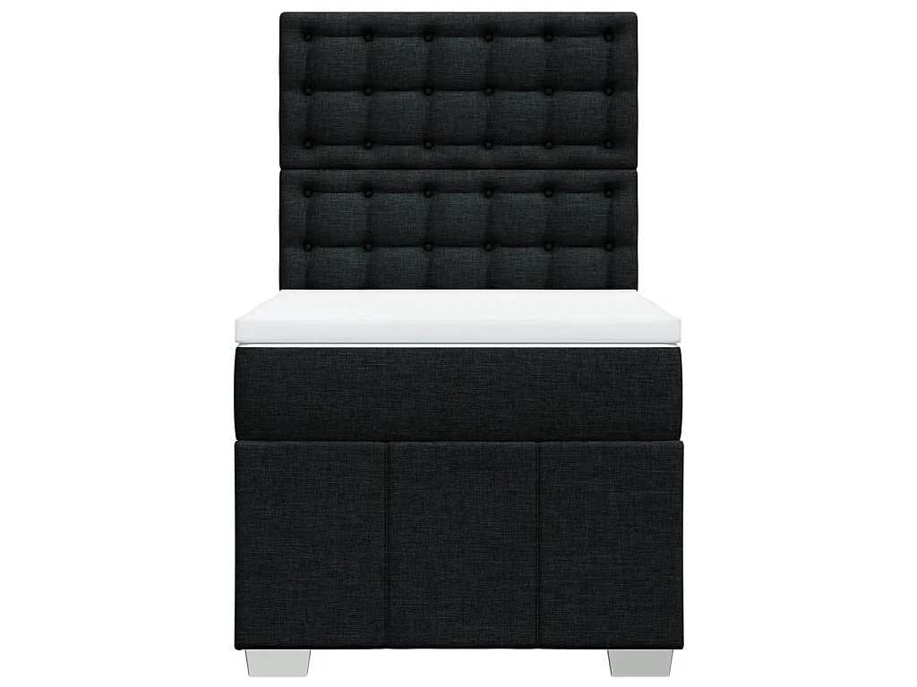 Sommier à lattes de lit et matelas Noir 80x200 cm Tissu
