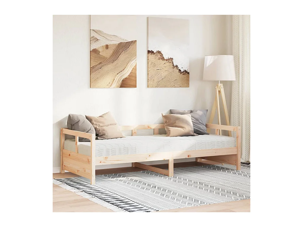 Tagesbett mit Matratze 80x200 cm Massivholz Kiefer