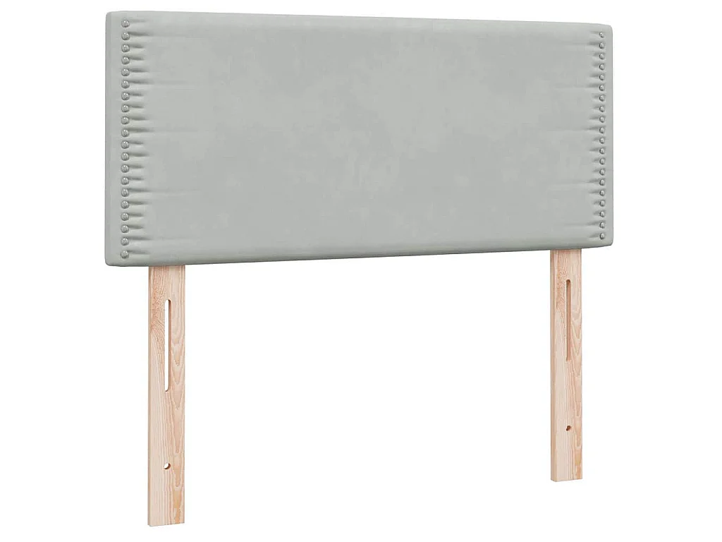 Boxspringbett mit Matratze Hellgrau 80x210 cm Samt