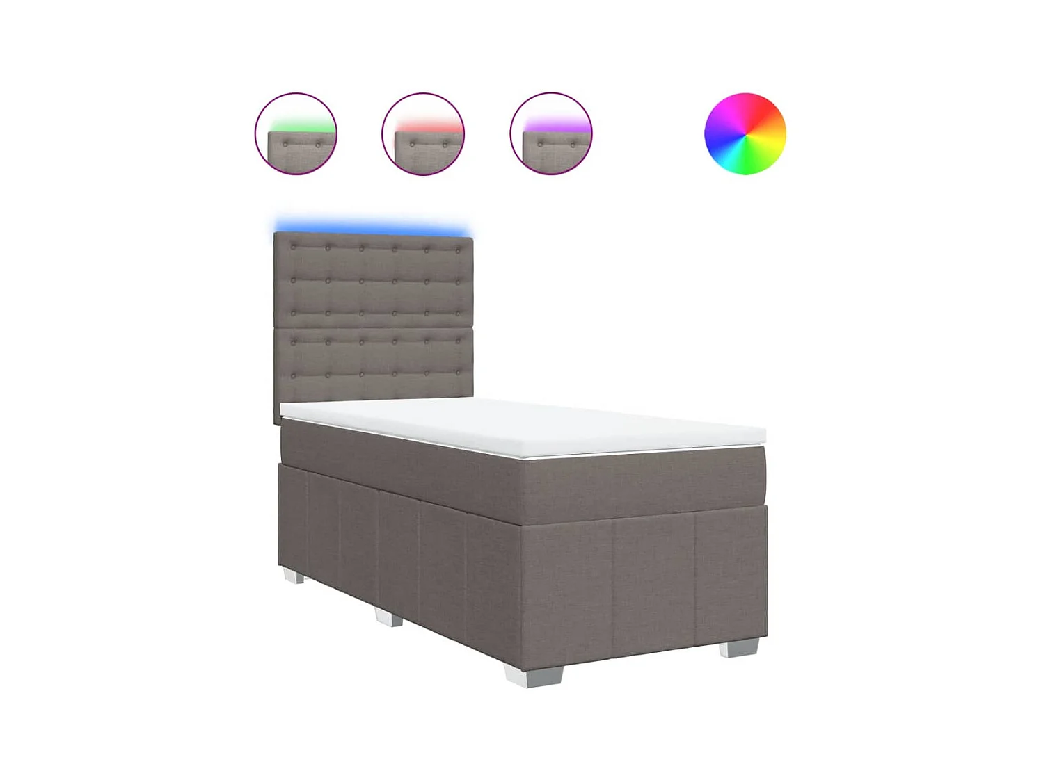 Giroletto a Molle con Materasso Tortora 80x200 cm inTessuto