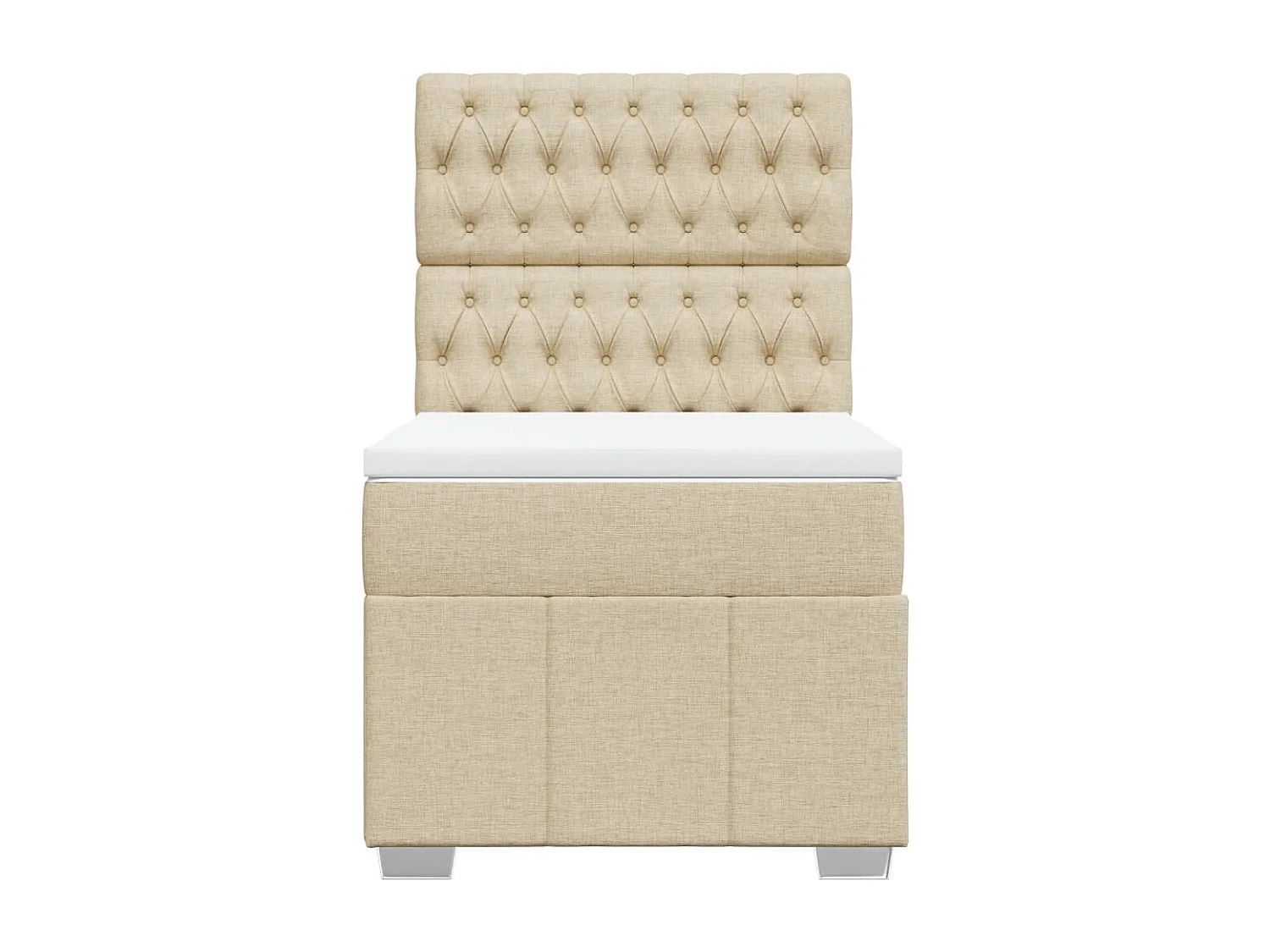 Boxspringbett mit Matratze Creme 80x200 cm Stoff