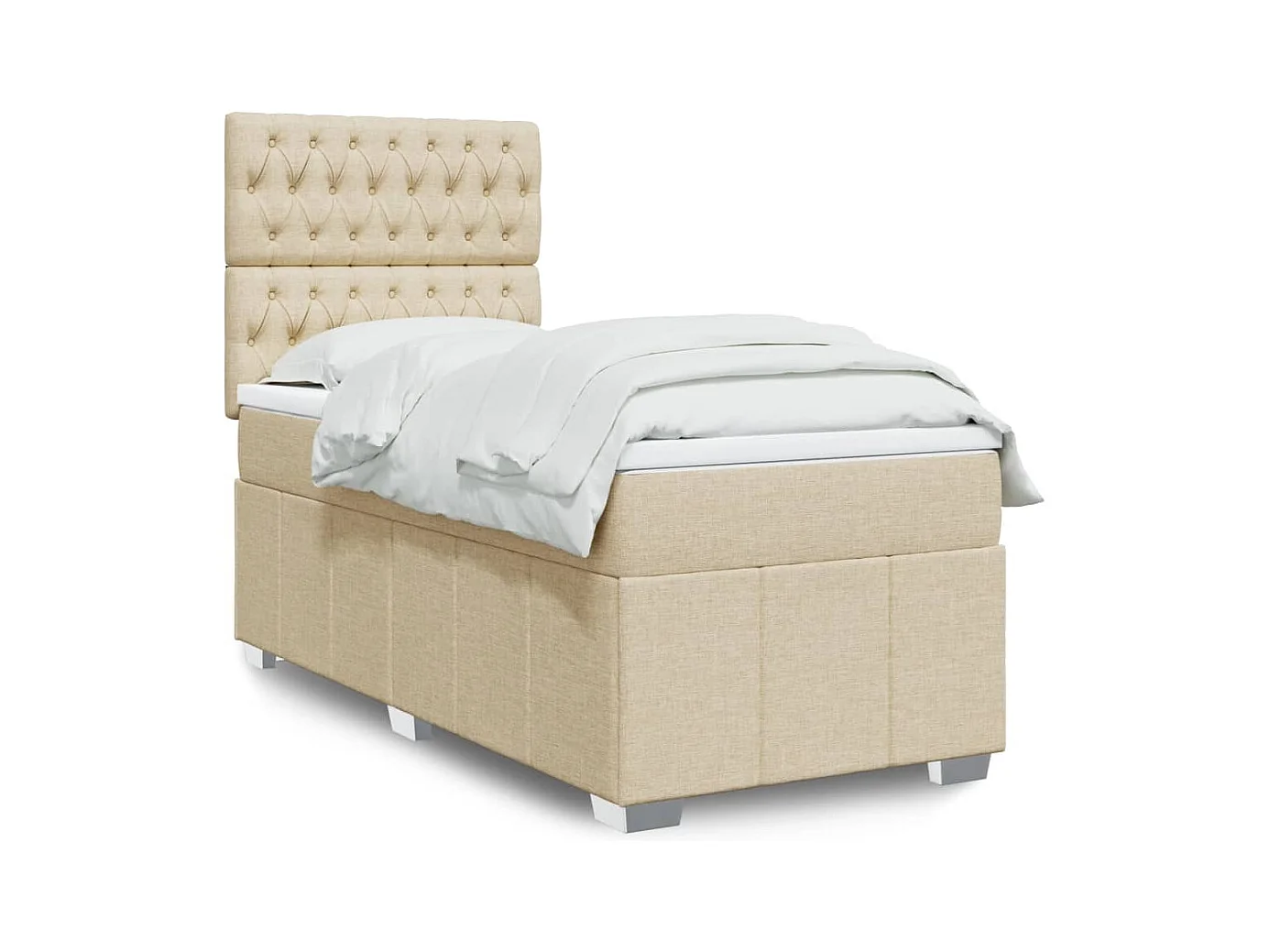 Sommier à lattes de lit avec matelas Crème 80x200 cm Tissu