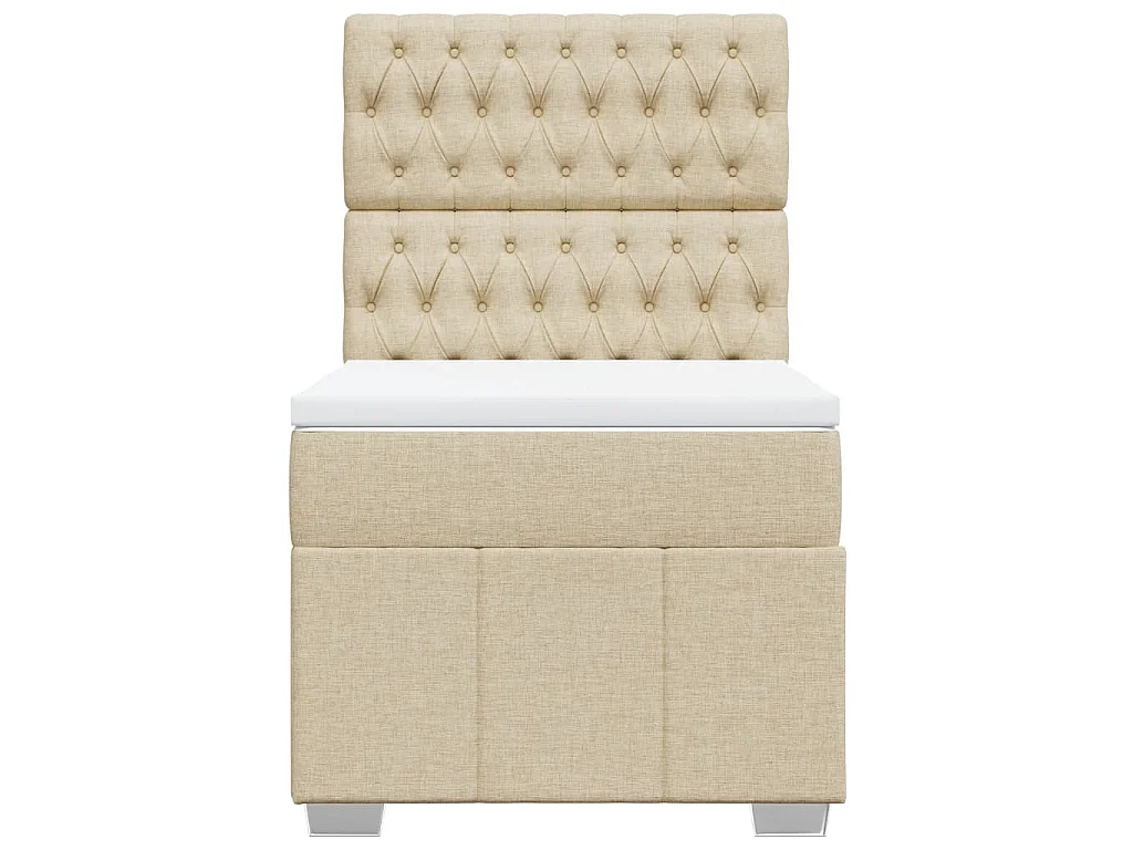 Boxspring met matras stof crèmekleurig 80x200 cm