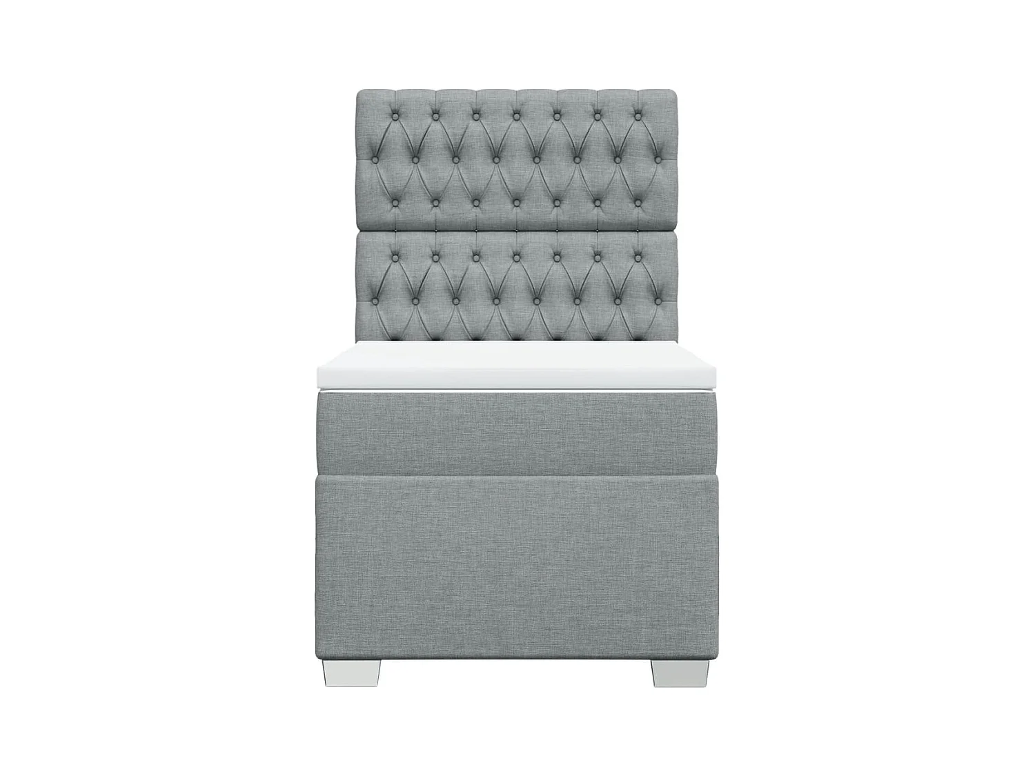 Sommier à lattes de lit avec matelas gris clair 80x200 cm tissu