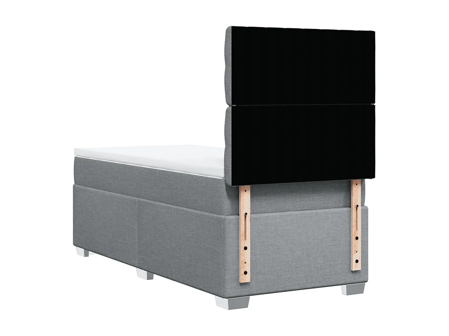 Sommier à lattes de lit avec matelas gris clair 80x200 cm tissu