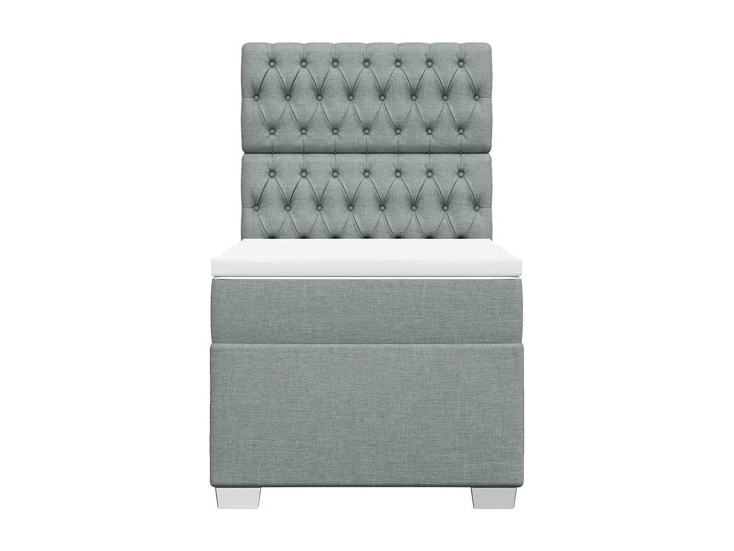 Giroletto a Molle con Materasso Grigio Chiaro 80x200 cm Tessuto