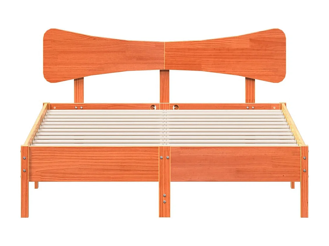 Bedframe zonder matras massief grenenhout wasbruin 135x190 cm