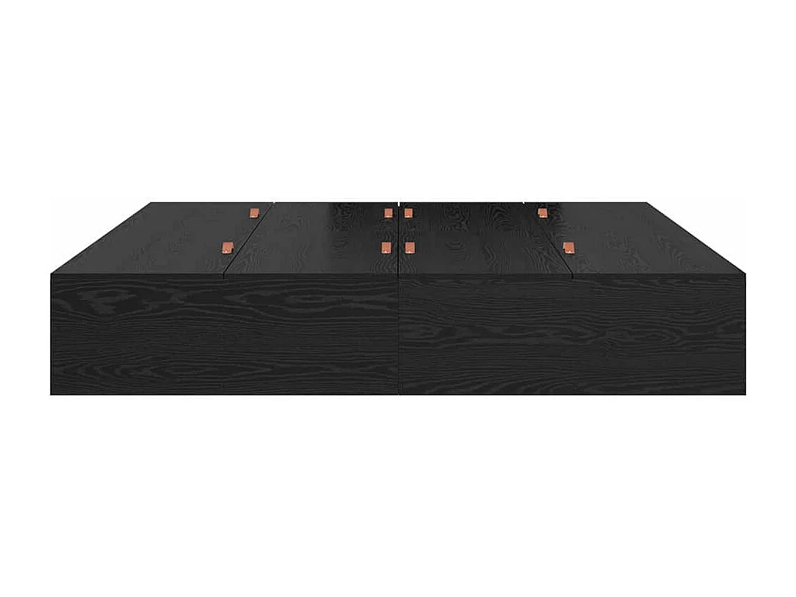 Cadre de lit avec rangement Chêne noir 200 x 200 cm