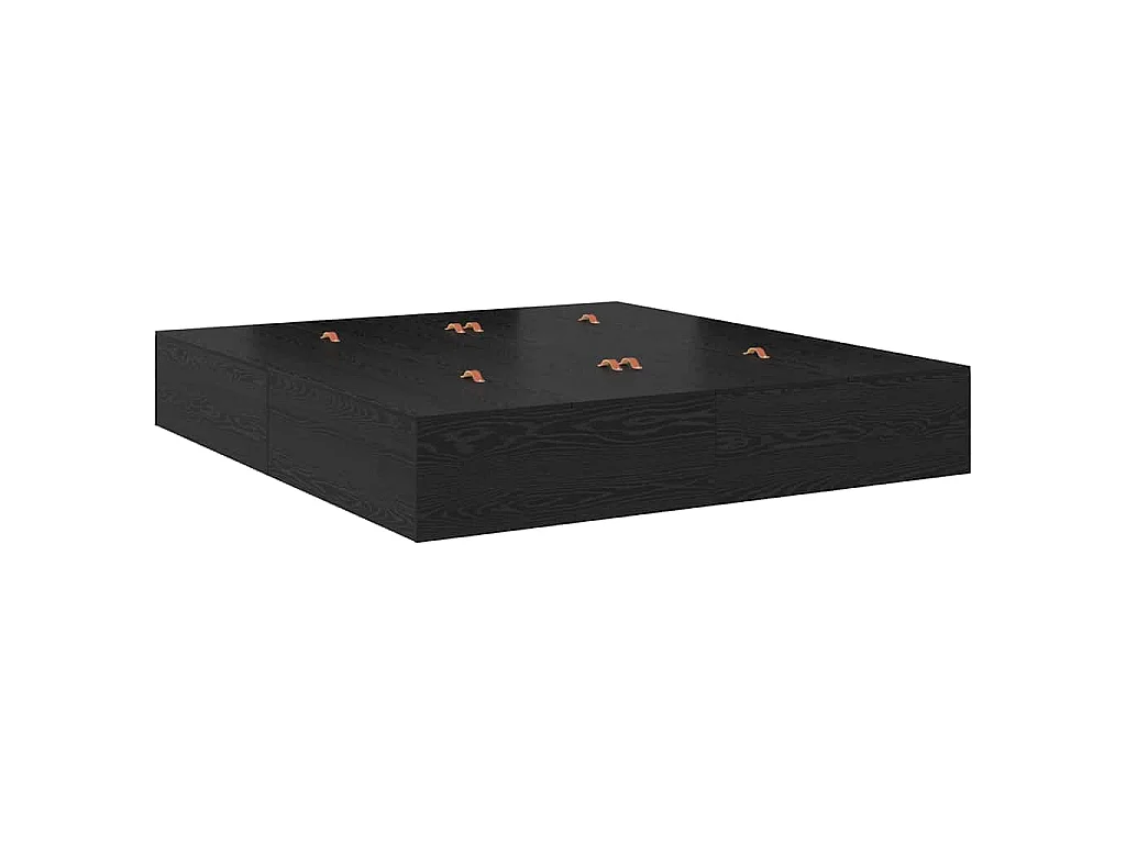 Cadre de lit avec rangement Chêne noir 200 x 200 cm