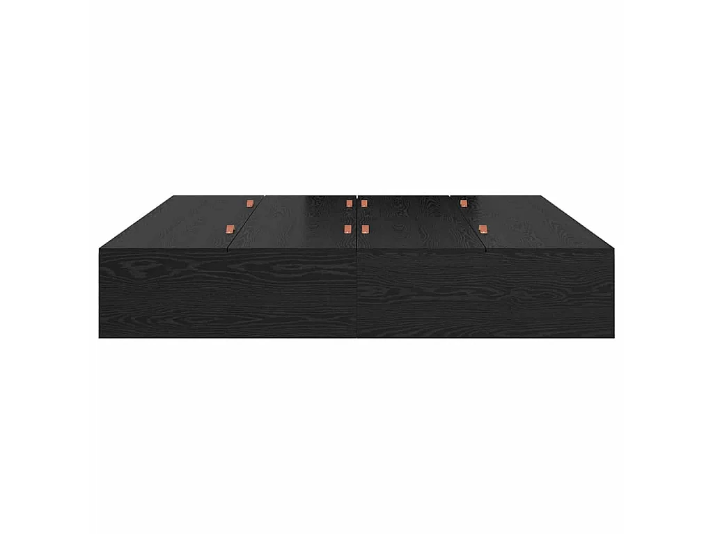 Cadre de lit avec rangement Chêne noir 200 x 200 cm