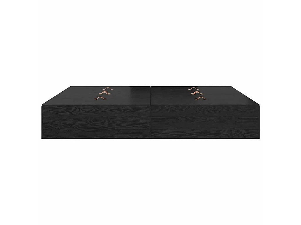 Cadre de lit avec rangement Chêne noir 200 x 200 cm