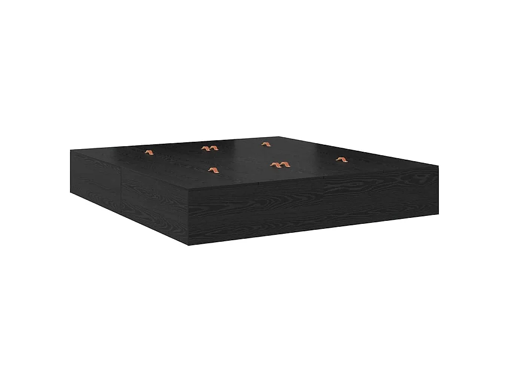 Cadre de lit avec rangement Chêne noir 200 x 200 cm