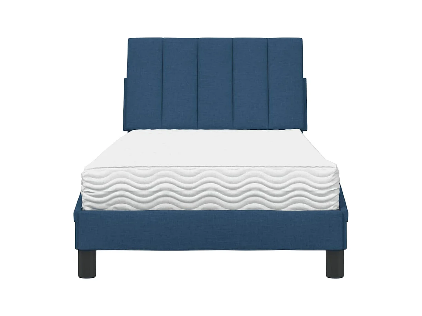 Bett mit Matratze "Hanko" Blau 80x200 cm Stoff