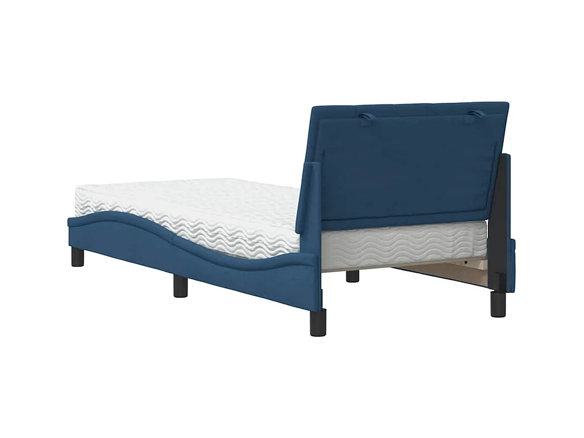 Bett mit Matratze "Hanko" Blau 80x200 cm Stoff