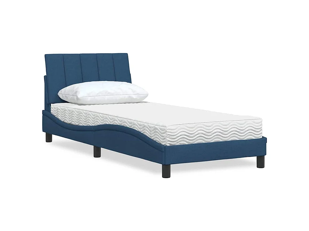 Letto con Materasso Hanko Blu 80x200 cm in Tessuto