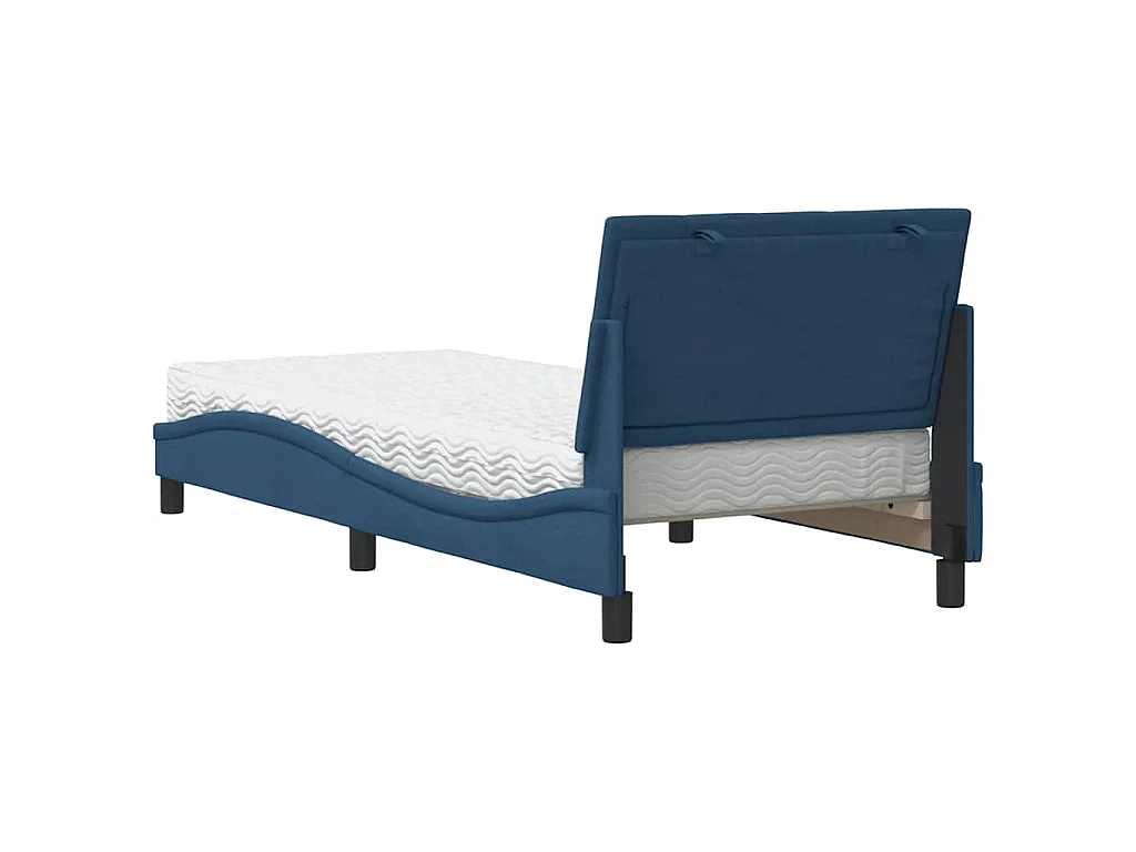 Letto con Materasso Hanko Blu 80x200 cm in Tessuto