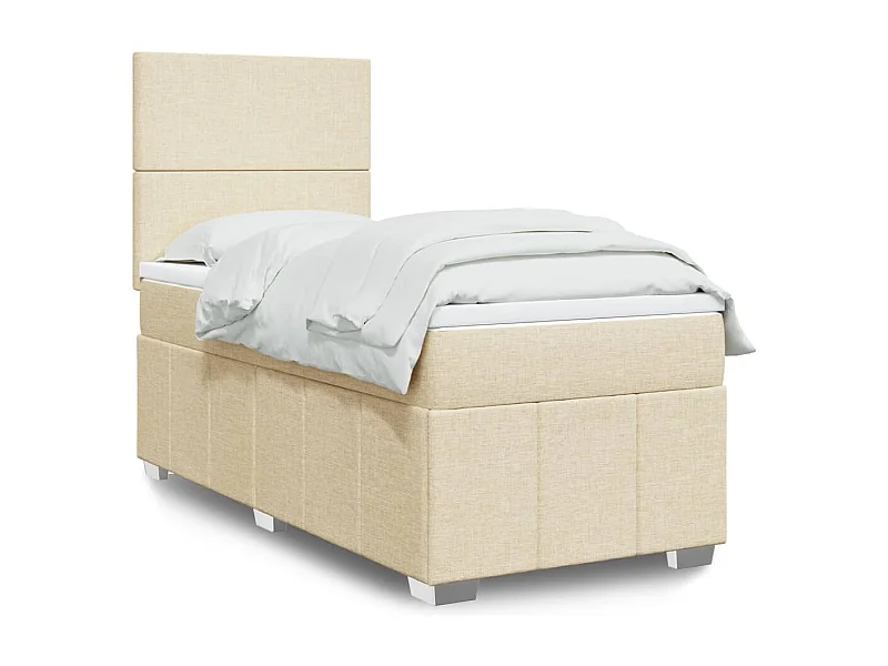 Boxspringbett mit Matratze Creme 80x200 cm Stoff