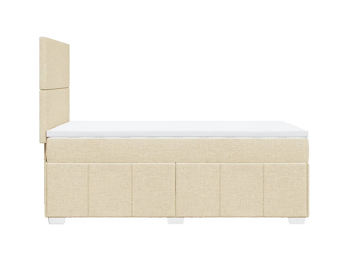 Boxspringbett mit Matratze Creme 80x200 cm Stoff