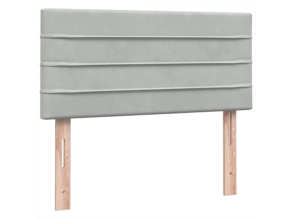 Sommier à lattes de lit et matelas gris clair 80x210 cm velours
