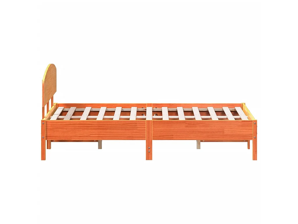 Letto senza Materasso Marrone Cera 135x190 cm in Legno di Pino