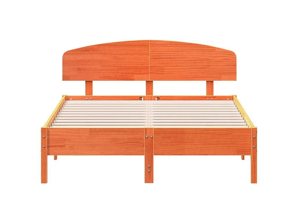 Massivholzbett ohne Matratze Wachsbraun 135x190 cm Kiefernholz