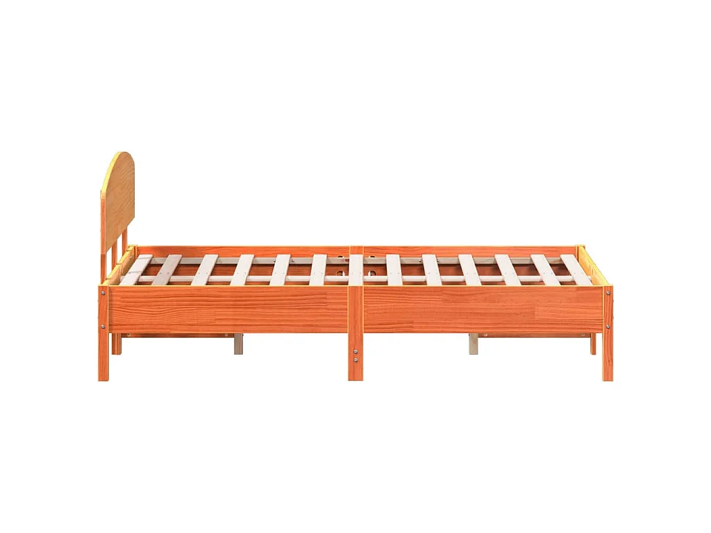 Massivholzbett ohne Matratze Wachsbraun 135x190 cm Kiefernholz
