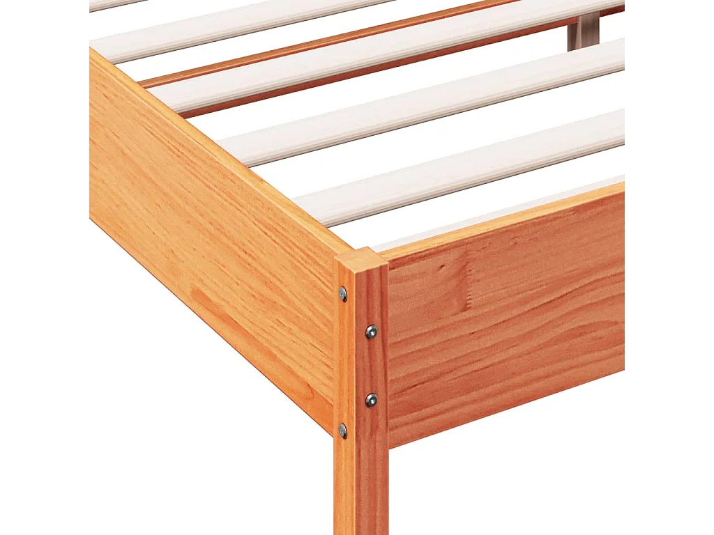 Massivholzbett ohne Matratze Wachsbraun 135x190 cm Kiefernholz