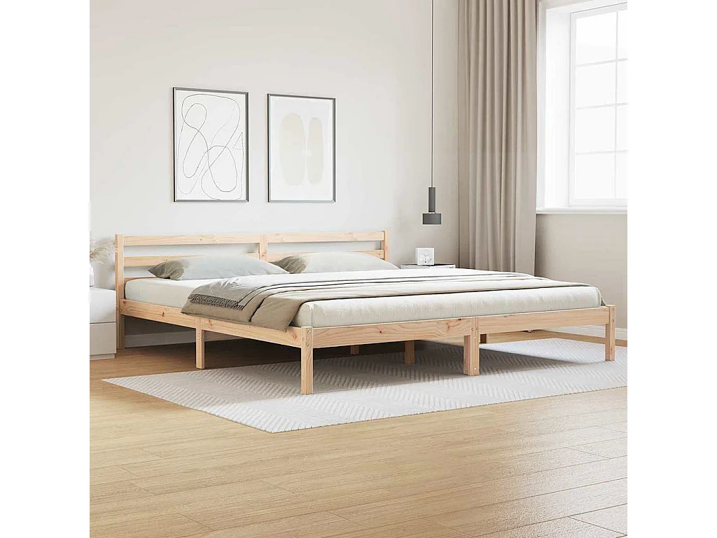 Bedframe Bruin 215,5 x 205,5 x 69,5 cm Massief Vurenhout