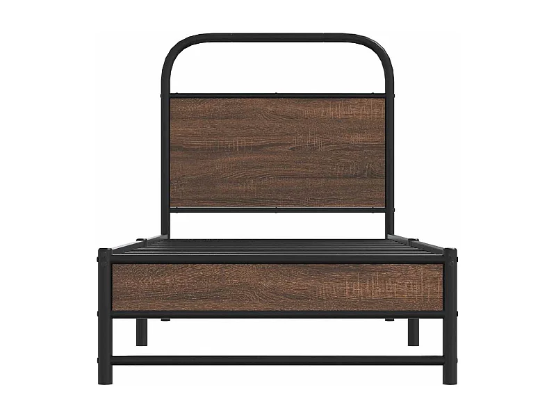 Cadre de lit sans matelas 75x190cm chêne marron bois ingénierie
