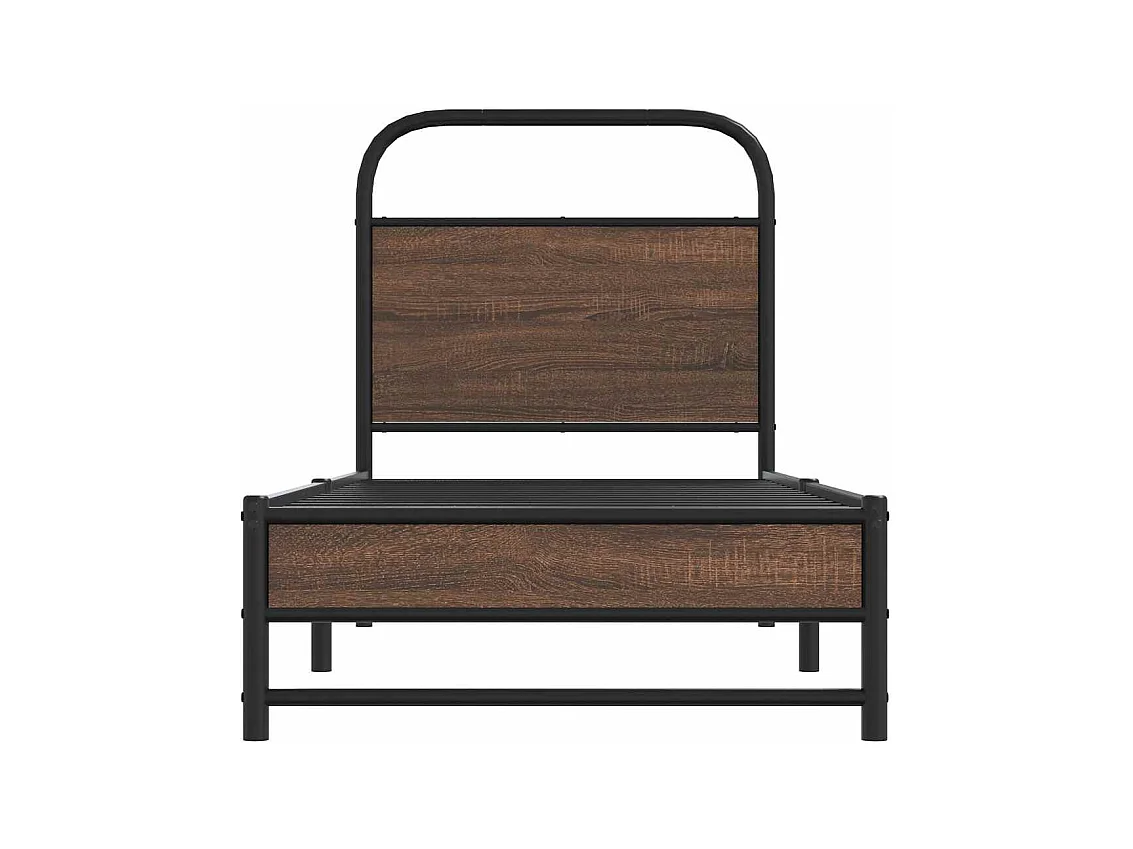 Cadre de lit sans matelas 75x190cm chêne marron bois ingénierie
